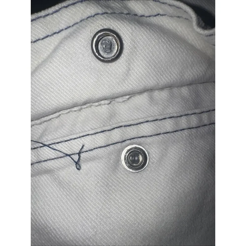 Levi’s Black Gold Tab Big E White Fatigue Cargo Pants With Blue Stitching 30x30